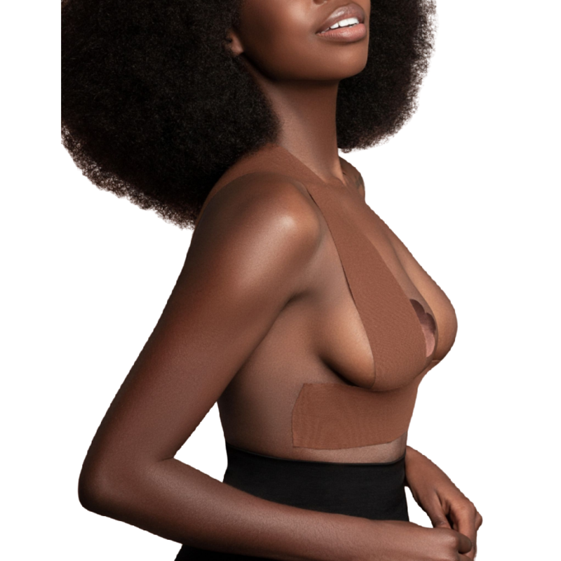 BYE-BRA - BODY TAPE 5 M X 6.5 CM + 3 PAIRS OF NIPPLE COVERS BROWN - Imagem de 4