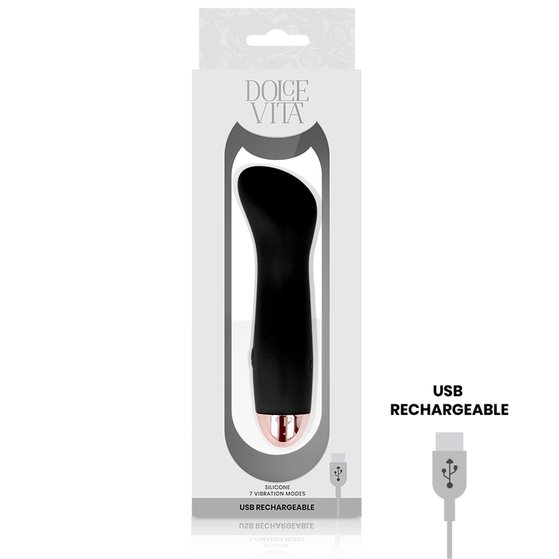 DOLCE VITA - RECHARGEABLE VIBRATOR ONE BLACK 7 SPEED - Imagem de 4