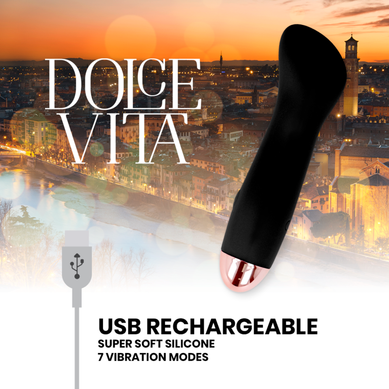 DOLCE VITA - RECHARGEABLE VIBRATOR ONE BLACK 7 SPEED - Imagem de 5