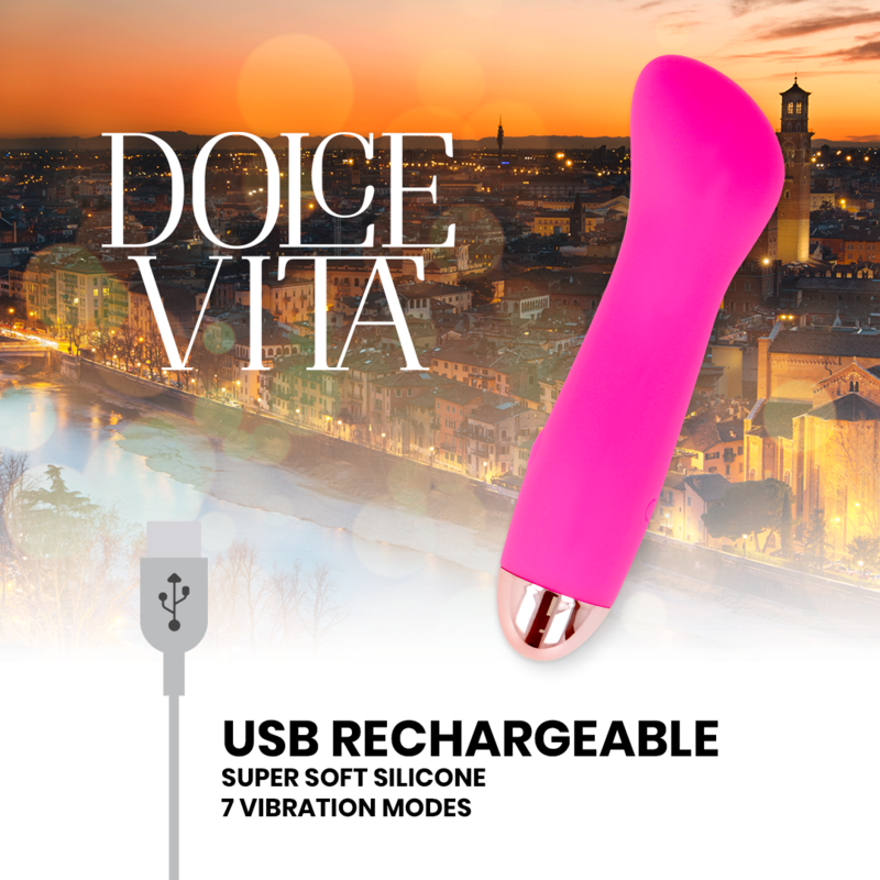 DOLCE VITA - RECHARGEABLE VIBRATOR ONE PINK 7 SPEED - Imagem de 5