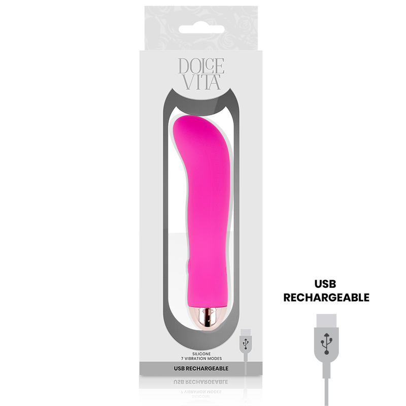 DOLCE VITA - RECHARGEABLE VIBRATOR TWO PINK 7 SPEEDS - Imagem de 4