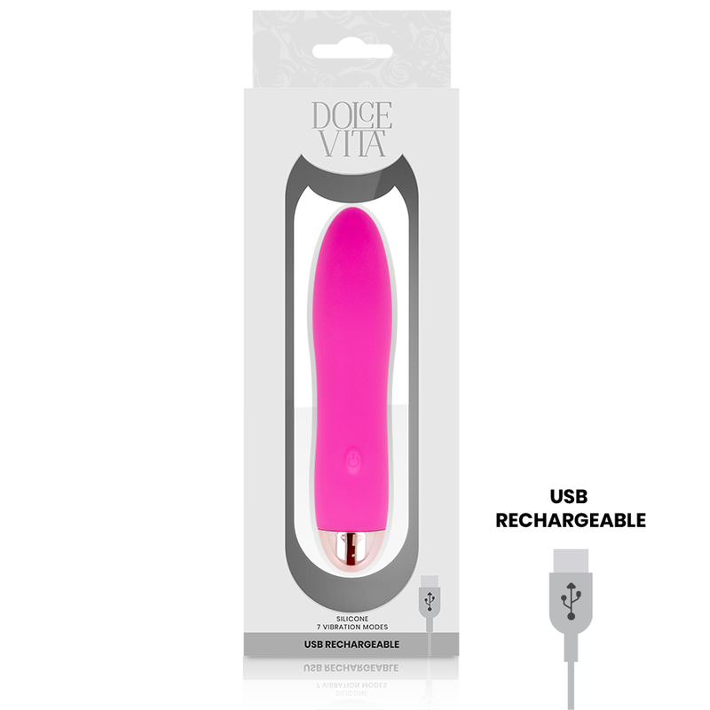 DOLCE VITA - RECHARGEABLE VIBRATOR FOUR PINK 7 SPEEDS - Imagem de 3