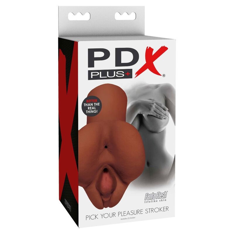 PDX PLUS - PICK YOUR PLEASURE DOUBLE BROWN MASTURBATOR - Imagem de 4