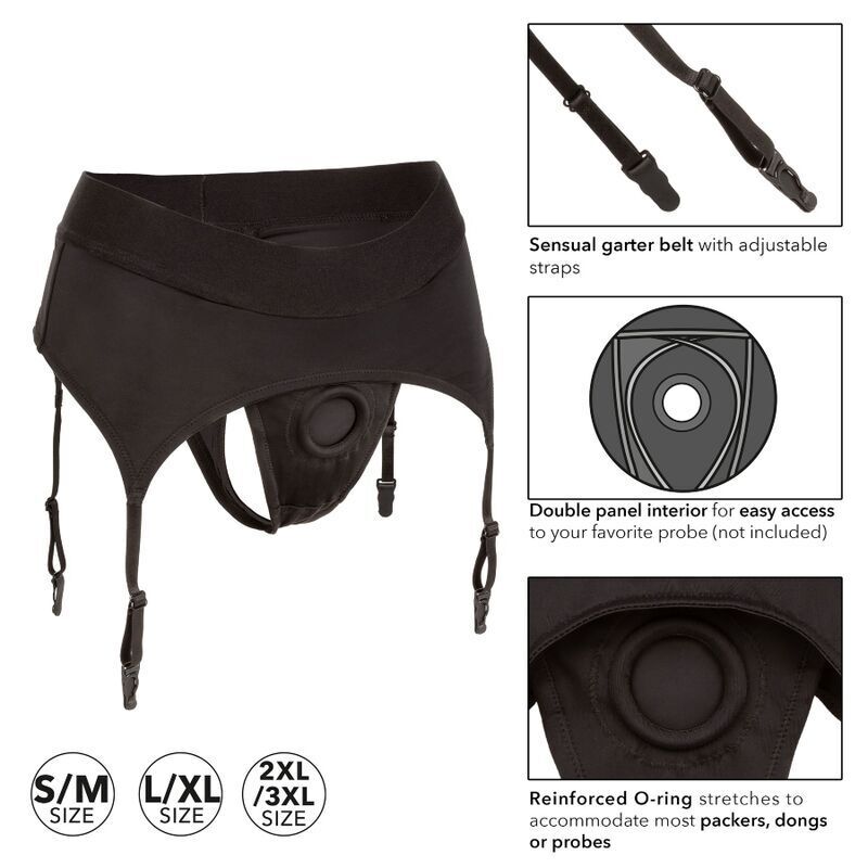 CALEXOTICS - BOUNDLESS THONG WITH GARTER S/M - Imagem de 3