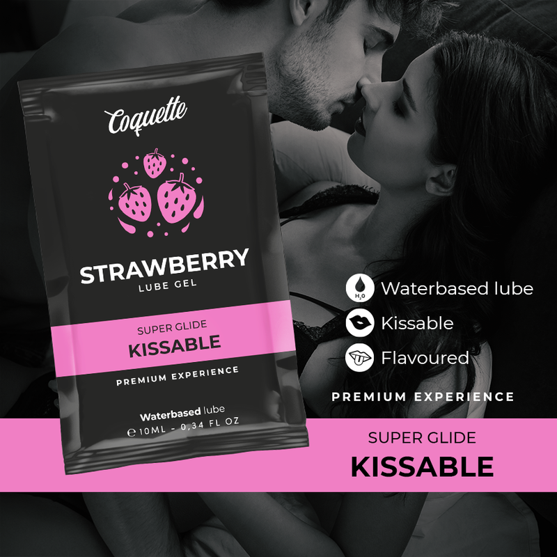 COQUETTE CHIC DESIRE - STRAWBERRY WATER BASED KISSABLE LUBRICANT POCKET 10 ML - Imagem de 3