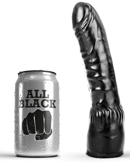 ALL BLACK - DILDO BLACK REALISTIC 20 CM