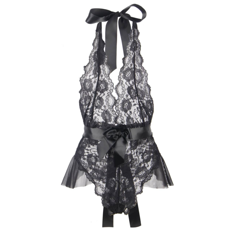 QUEEN LINGERIE - TEDDY ESCOTADO DE ENCAJES S/M - Imagem de 5