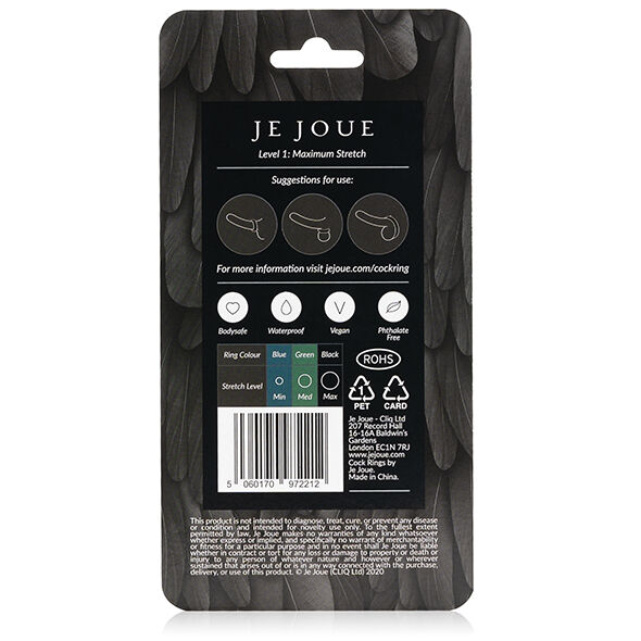 JE JOUE - MAXIMUM STRETCH SILICONE COCK RING - BLACK - Imagem de 5