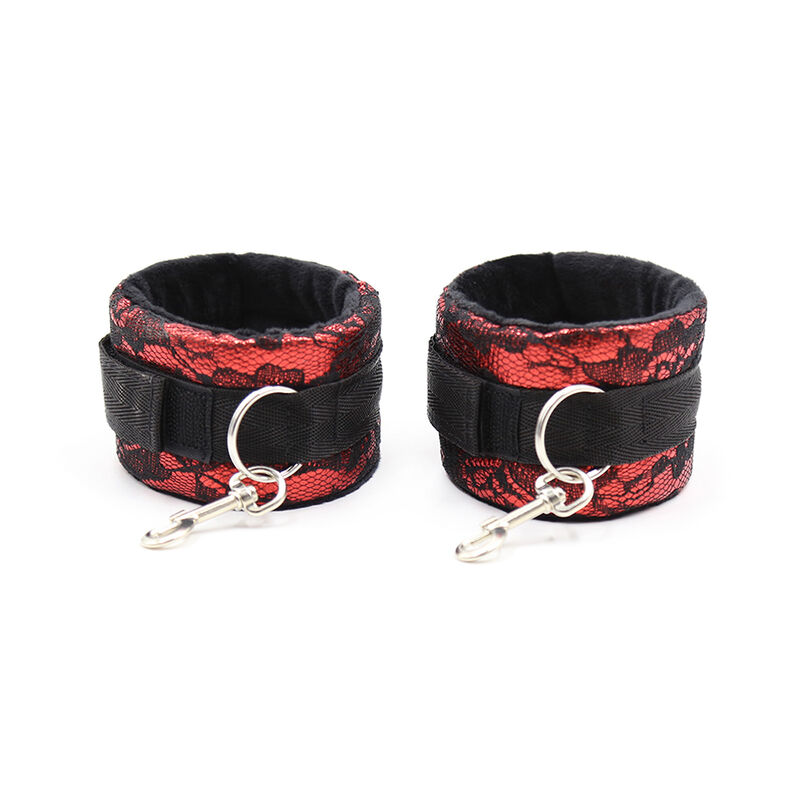 OHMAMA FETISH - VELVET HANDCUFFS WITH NYLON TAPE - Imagem de 2
