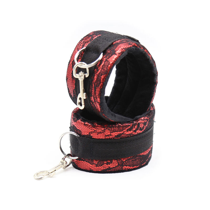 OHMAMA FETISH - VELVET HANDCUFFS WITH NYLON TAPE - Imagem de 5