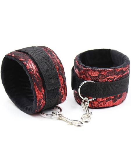 OHMAMA FETISH - VELVET HANDCUFFS WITH NYLON TAPE