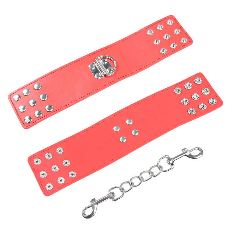 OHMAMA FETISH - RED HANDCUFFS WITH SNAP CLOSURE - Imagem de 3