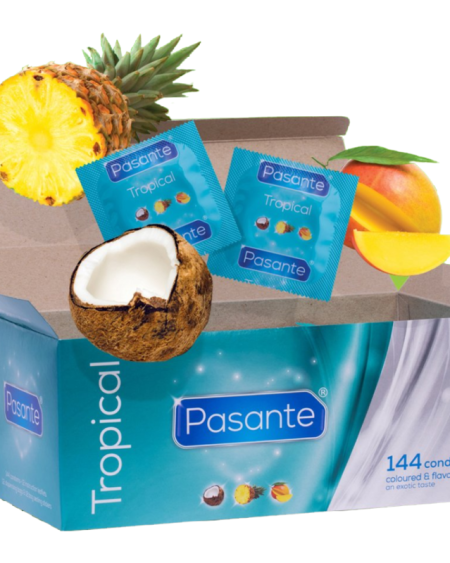 PASANTE - TROPICAL MANGO PINEAPPLE AND COCONUT FLAVOURED CONDOMS 53 MM 144 UNITS