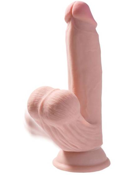 KING COCK - PLUS 3D DILDO SWINGING BALLS 15.2 CM LIGHT SKIN