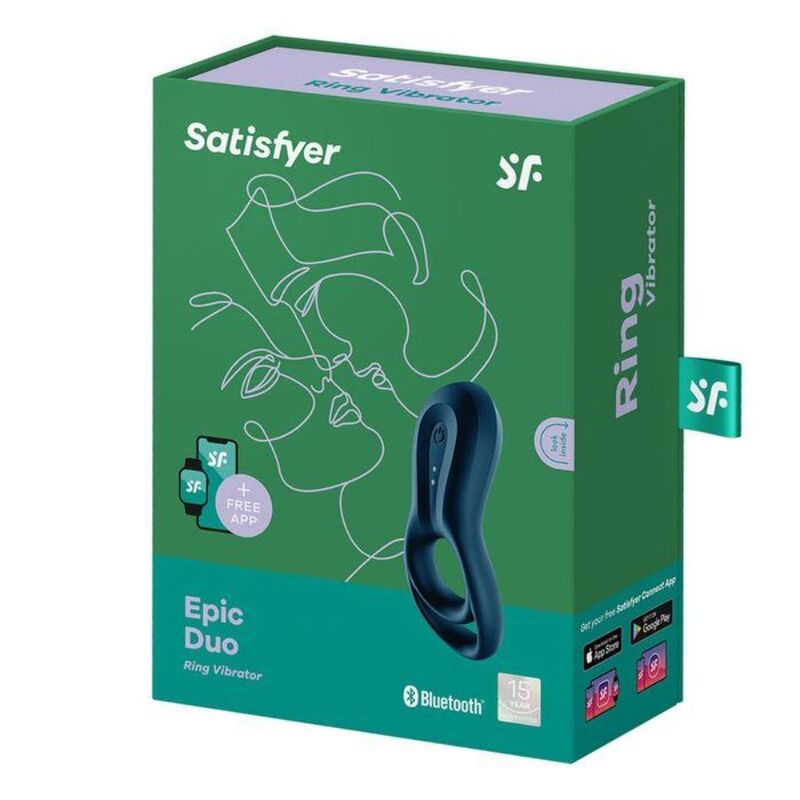 SATISFYER - EPIC DUO RING VIBRATOR APP BLUE - Imagem de 3