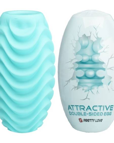 PRETTY LOVE - TURQUOISE DOUBLE SIDED MASTURBATOR EGG