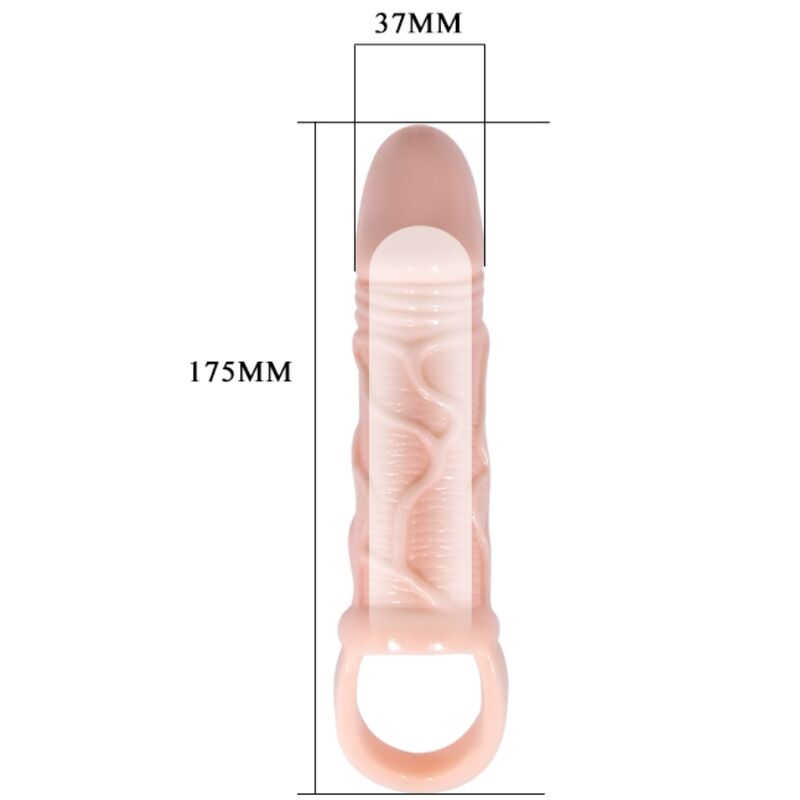 BAILE - PENIS EXTENDER SHEATH WITH STRAP FOR TESTICLES 13.5 CM - Imagem de 3