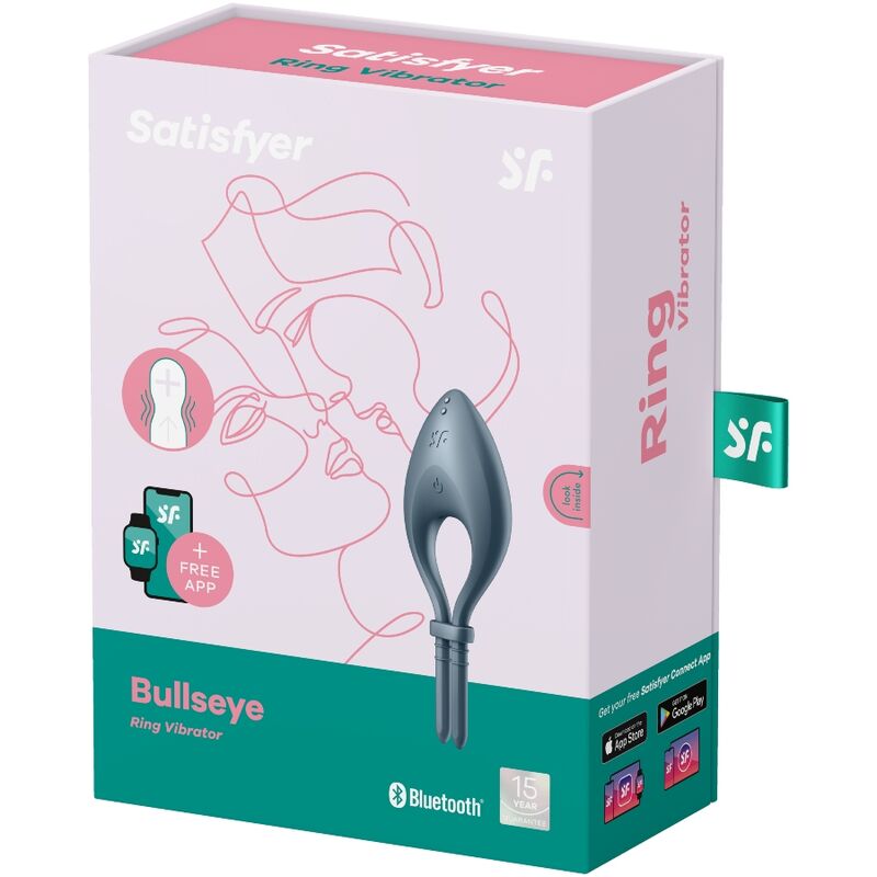 SATISFYER - BULLSEYE RING VIBRATOR APP GREY - Imagem de 3