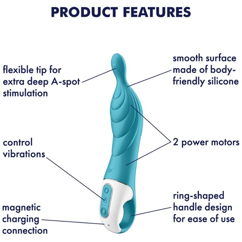 SATISFYER - AMAZING 2 ASPOT VIBRATOR TURQUOISE - Imagem de 4