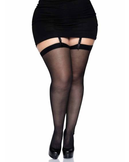 LEG AVENUE - TIGHTS WITH BACK SEAM LARGE SIZE