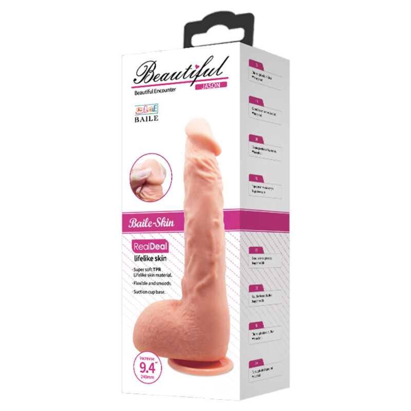 BAILE - REALISTIC DILDO JASON NATURAL 24 CM - Imagem de 4