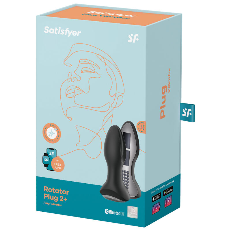 SATISFYER - ROTATOR PLUG 2+ PLUG VIBRADOR APP NEGRO - Imagem de 5