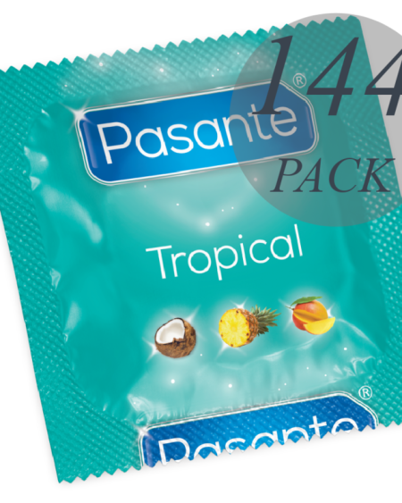 PASANTE - TROPICAL MANGO PINEAPPLE AND COCONUT FLAVOURED CONDOMS 53 MM 144 UNITS (BAG)