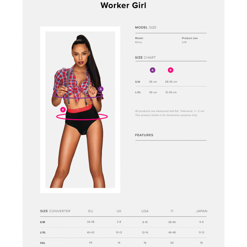 OBSESSIVE - WORKER GIRL DISFRAZ TRABAJADORA SEXY S/M - Imagem de 5