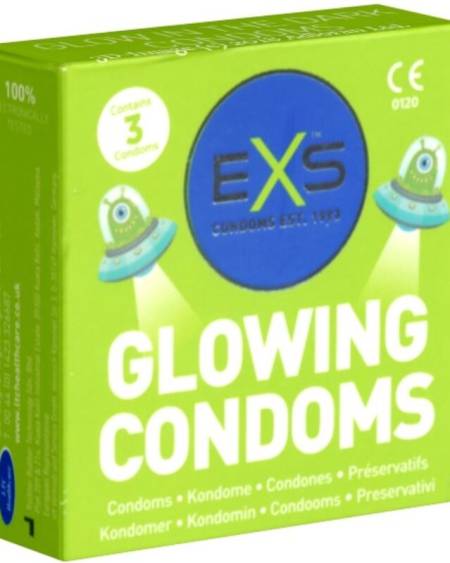 EXS CONDOMS - GLOWN IN THE DARK