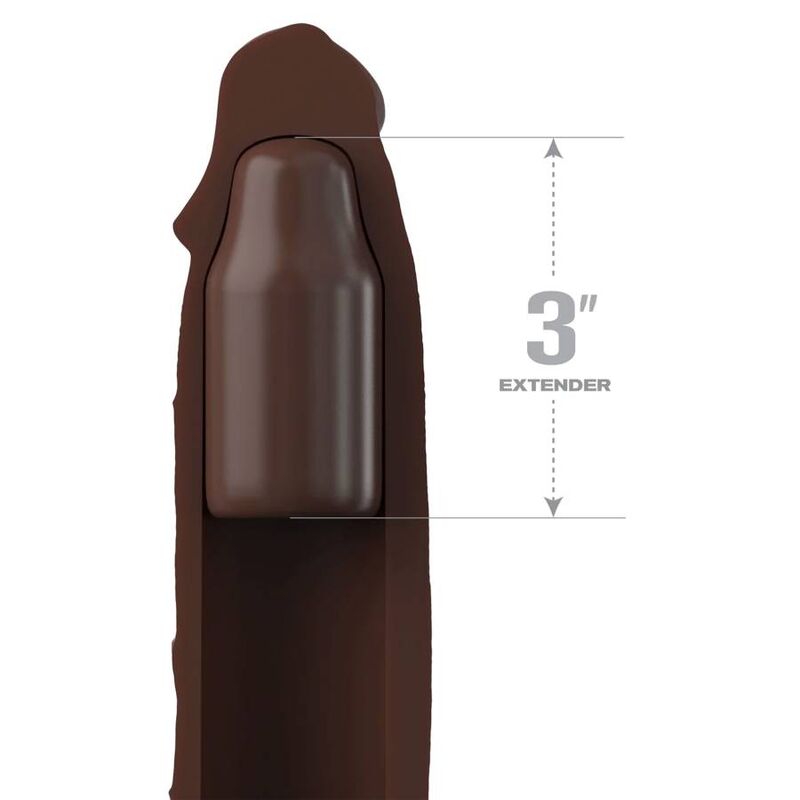 FANTASY X- TENSIONS - PIPEDREAMS SLEEVE 22,86 CM + 7,62 CM PLUG BROWN - Imagem de 2