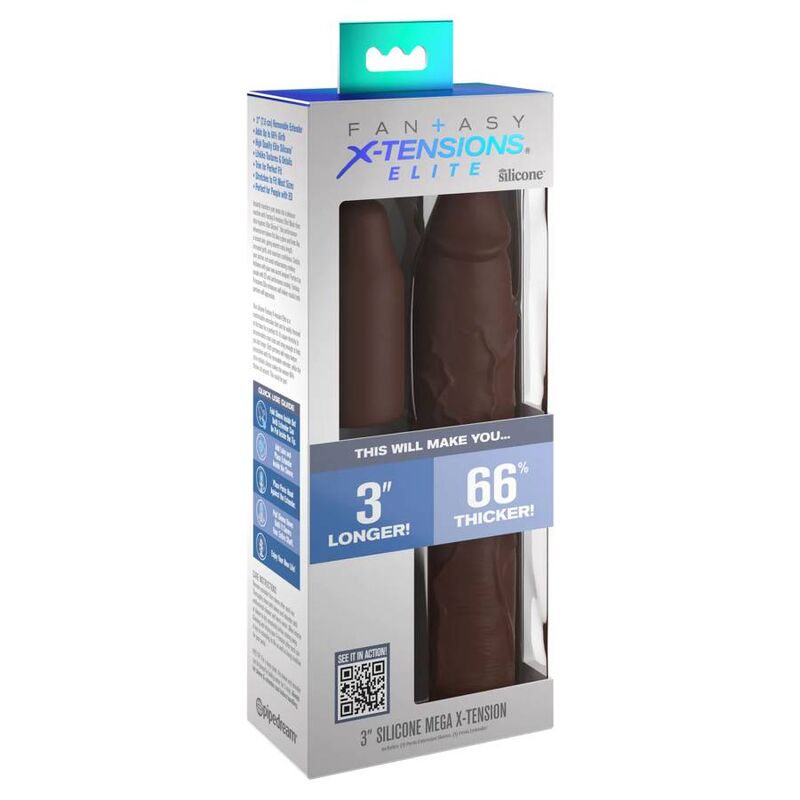 FANTASY X- TENSIONS - PIPEDREAMS SLEEVE 22,86 CM + 7,62 CM PLUG BROWN - Imagem de 3