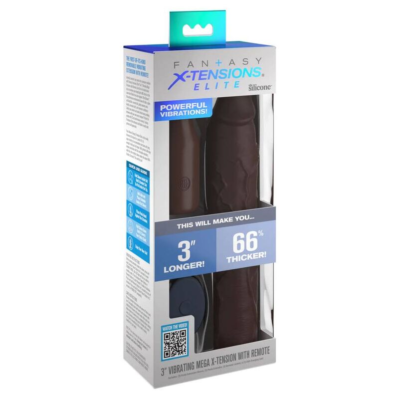 FANTASY X- TENSIONS - PIPEDREAMS SLEEVE 22,86 CM + 7,62 CM PLUG REMOTE BROWN - Imagem de 2