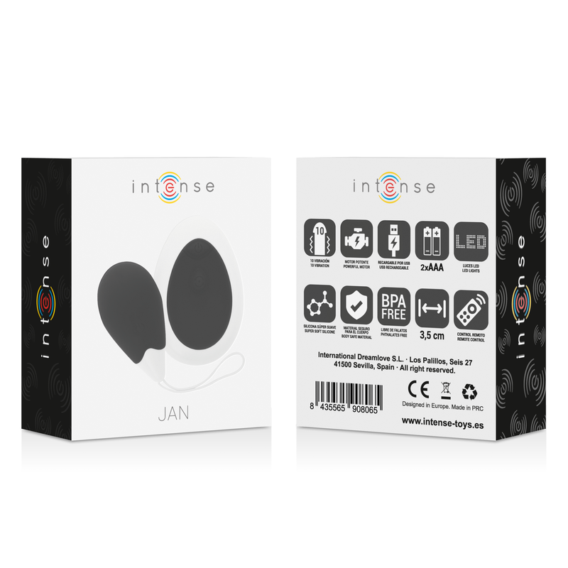 INTENSE - JAN VIBRATING EGG REMOTE CONTROL BLACK - Imagem de 5