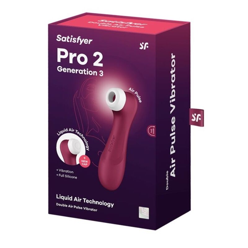 SATISFYER - PRO 2 GENERACIÓN 3 LIQUID AIR TECHNOLOGY GRANATE - Imagem de 5