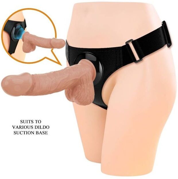 PRETTY LOVE - HARNESS BRIEFS UNIVERSAL HARNESS WITH DILDO JERRY 21.8 CM NATURAL - Imagem de 2