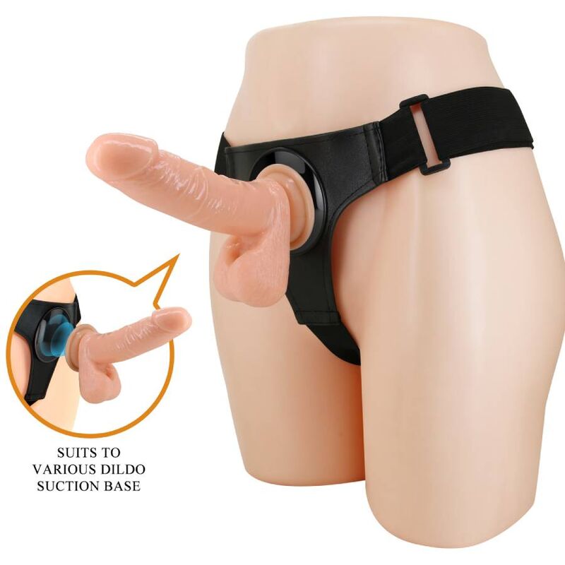PRETTY LOVE - HARNESS BRIEFS UNIVERSAL HARNESS WITH DILDO TOM 20 CM NATURAL - Imagem de 2