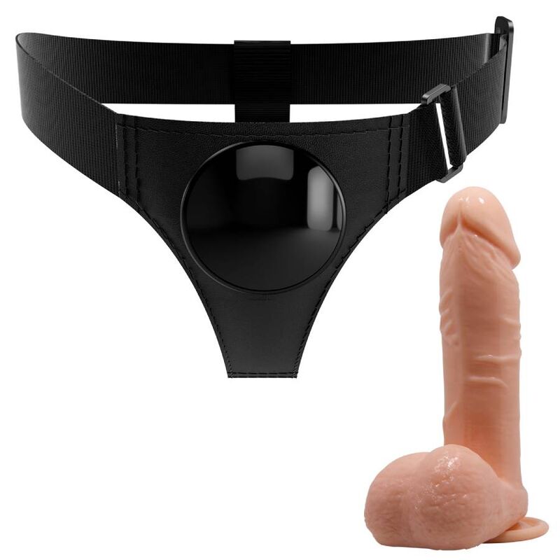 PRETTY LOVE - HARNESS BRIEFS UNIVERSAL HARNESS WITH DILDO TOM 20 CM NATURAL - Imagem de 3