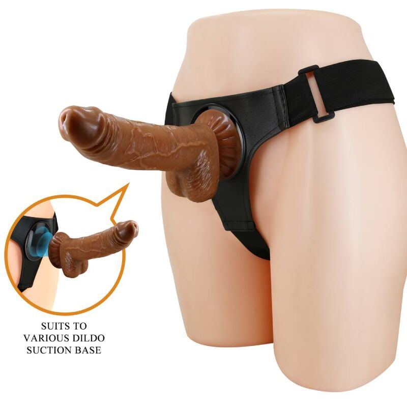 PRETTY LOVE - HARNESS BRIEFS UNIVERSAL HARNESS WITH DILDO MICHEAL 20 CM BLACK - Imagem de 2