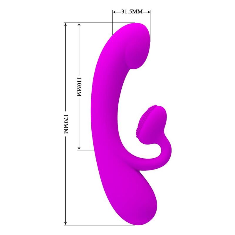 PRETTY LOVE - SINCERE SILICONE CLITORAL VIBRATOR AND SUCKER PURPLE - Imagem de 5