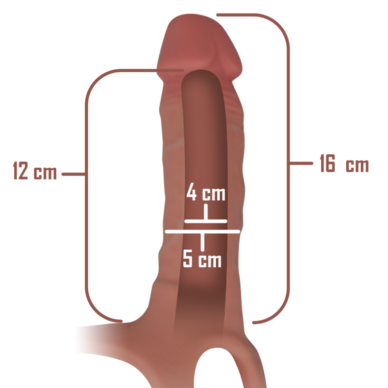 INTENSE - HOLLOW HARNESS WITH SILICONE DILDO 16 X 3.5 CM - Imagem de 4
