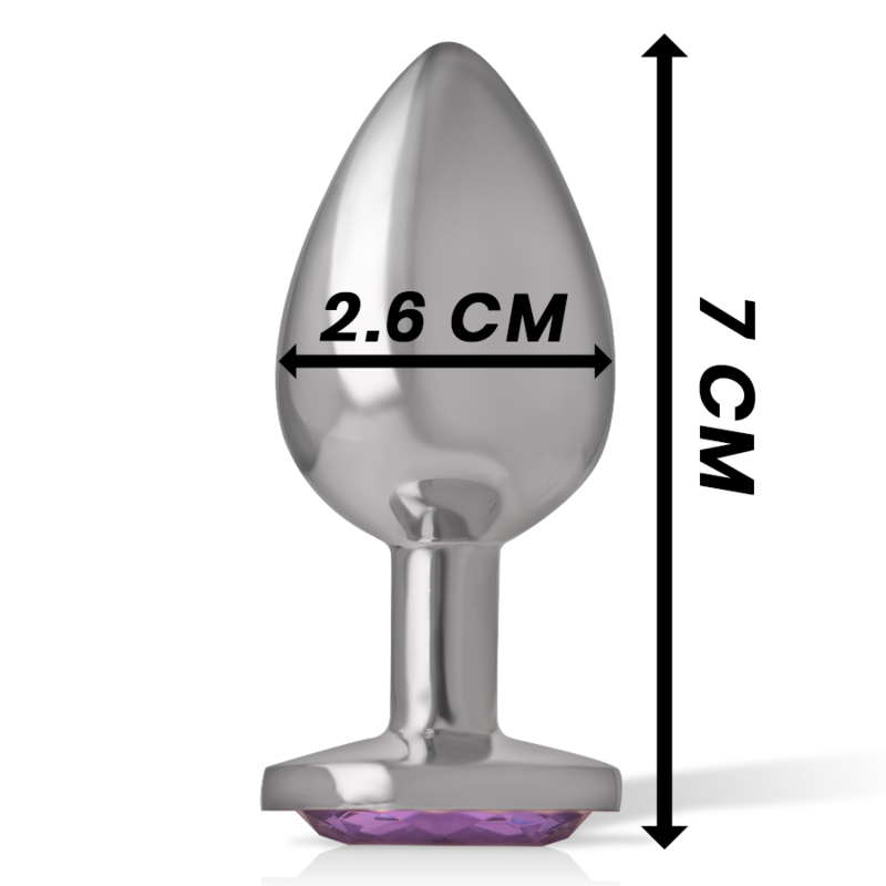 INTENSE - ALUMINUM METAL ANAL PLUG WITH VIOLET CRYSTAL SIZE S - Imagem de 4