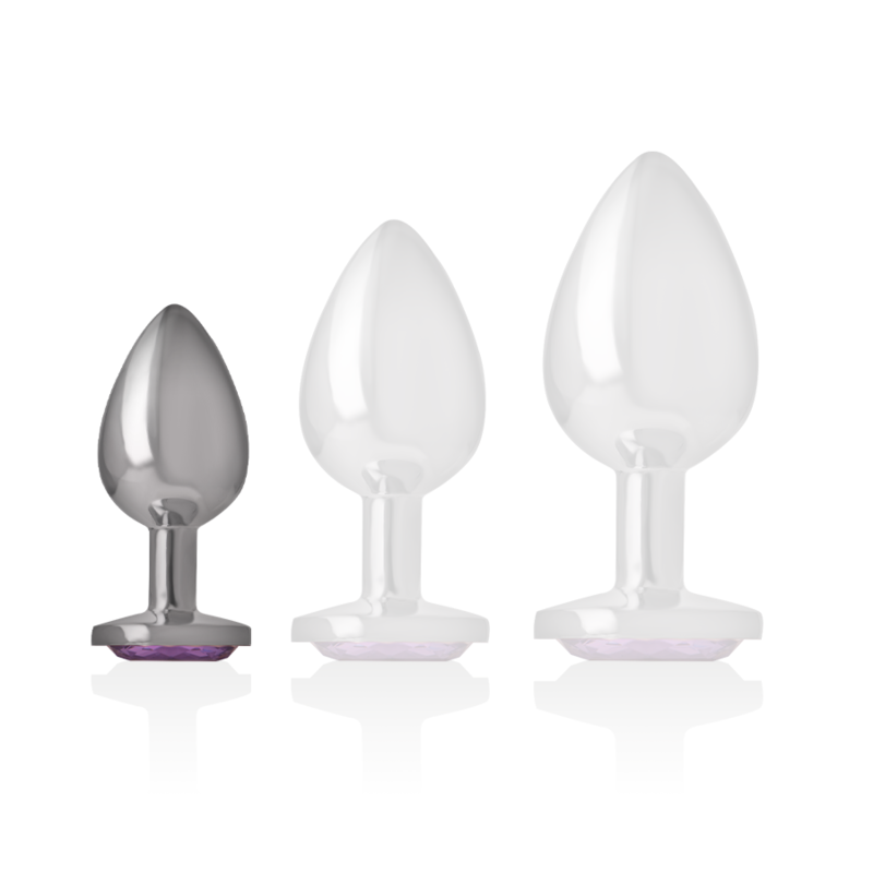 INTENSE - ALUMINUM METAL ANAL PLUG WITH VIOLET CRYSTAL SIZE S - Imagem de 5