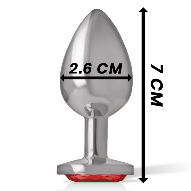 INTENSE - ALUMINUM METAL ANAL PLUG WITH RED CRYSTAL SIZE S - Imagem de 4