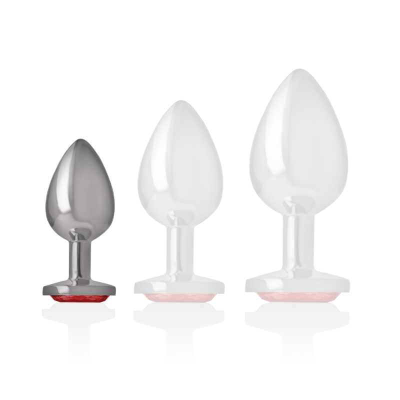 INTENSE - ALUMINUM METAL ANAL PLUG WITH RED CRYSTAL SIZE S - Imagem de 5