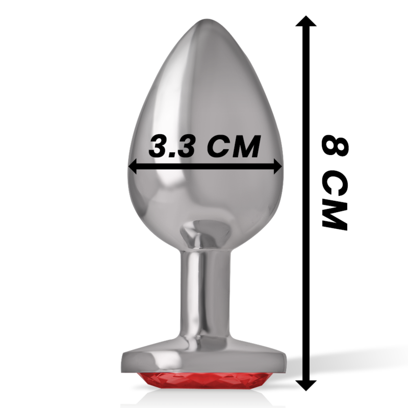 INTENSE - METAL ANAL PLUG WITH RED CRYSTAL SIZE M - Imagem de 4