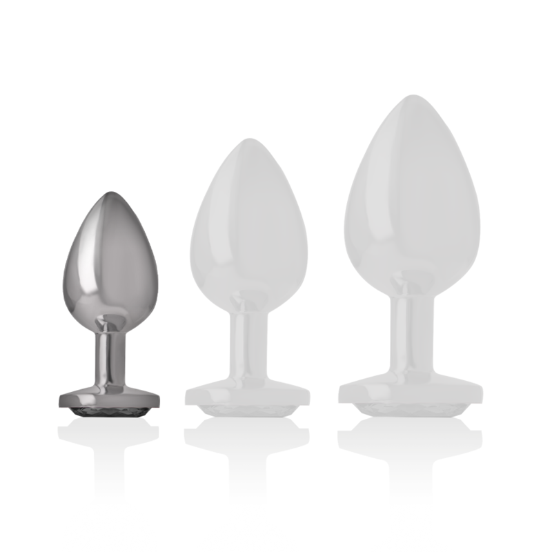 INTENSE - ALUMINUM METAL ANAL PLUG WITH BLACK CRYSTAL SIZE S - Imagem de 5
