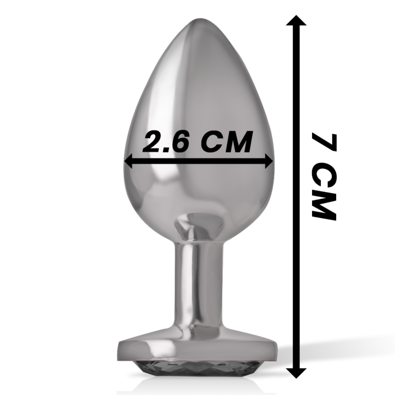 INTENSE - ALUMINUM METAL ANAL PLUG WITH BLACK CRYSTAL SIZE S - Imagem de 4
