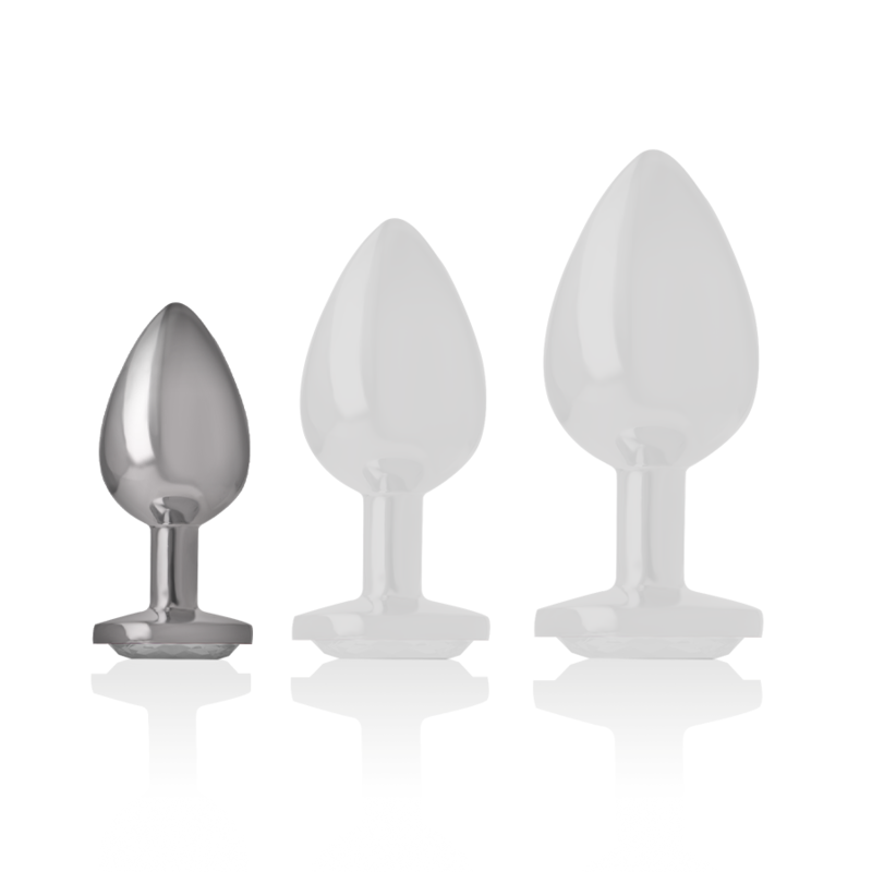 INTENSE - ALUMINUM METAL ANAL PLUG WITH SILVER CRYSTAL SIZE S - Imagem de 3