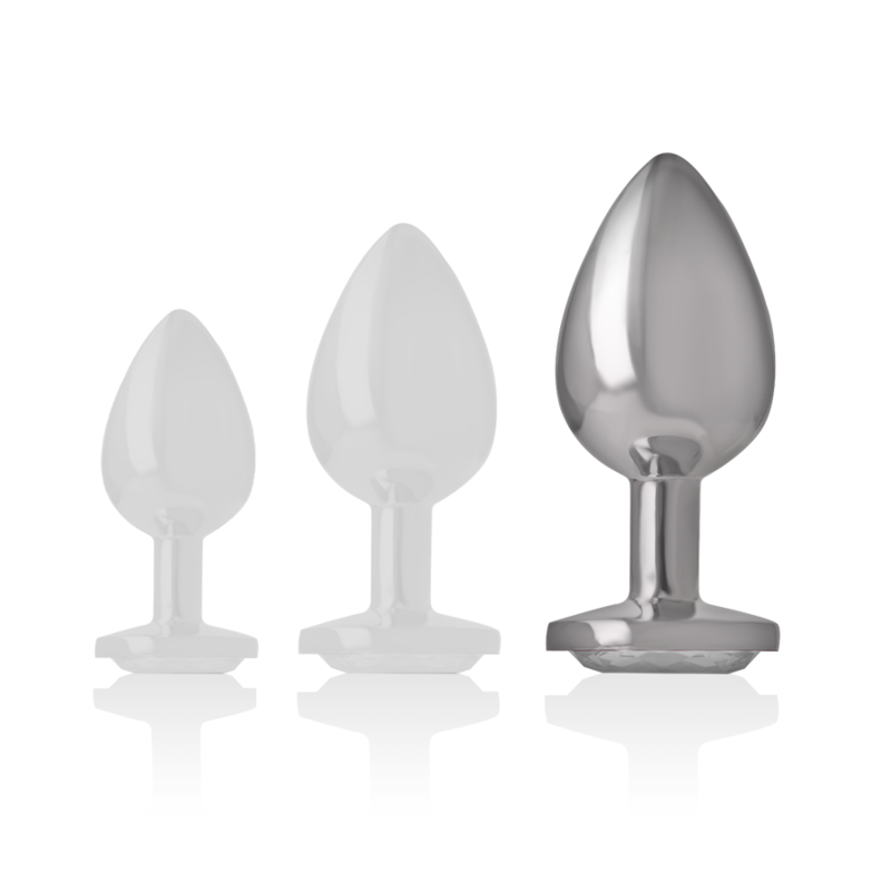 INTENSE - ALUMINUM METAL ANAL PLUG WITH SILVER CRYSTAL SIZE L - Imagem de 5
