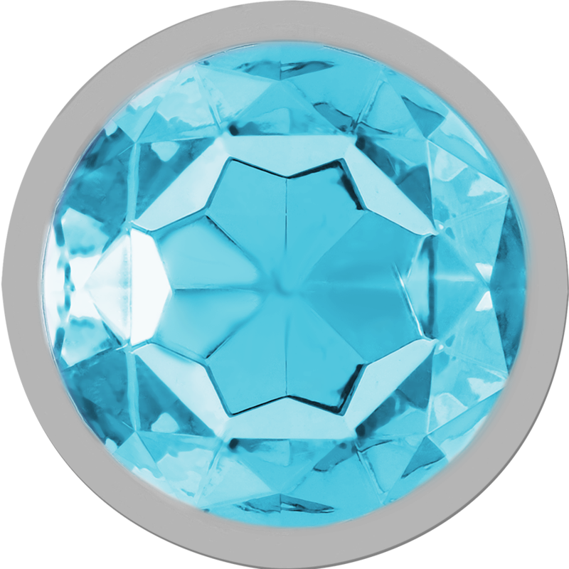 INTENSE - ALUMINUM METAL ANAL PLUG WITH BLUE GLASS SIZE M - Imagem de 3
